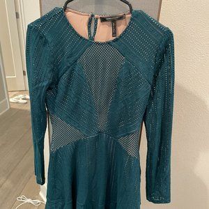 BCBGMaxAzria green long sleeve dress size xxs